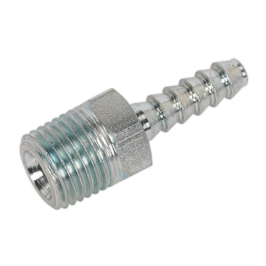 Sealey Screwed Tailpiece Male 1/4"BSPT - 3/16" Hose - Pack of 5 AC38