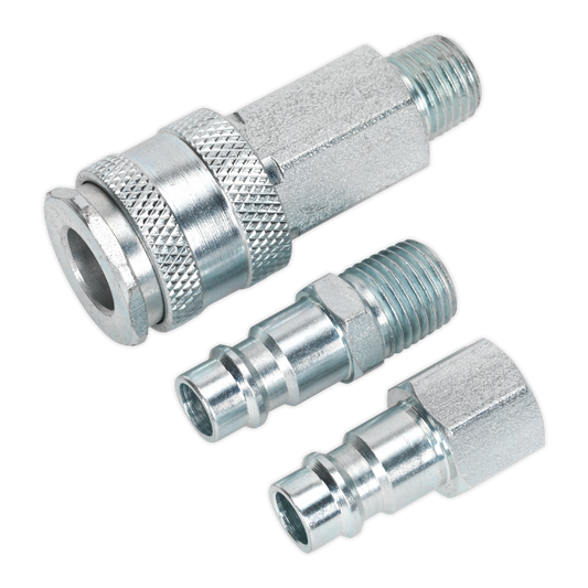 Sealey 1/4"BSP High Flow Air Tool Coupling Kit ACH60