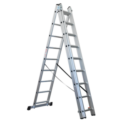 Sealey Aluminium Extension Combination Ladder 3x9 EN 131 ACL3