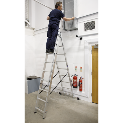 Sealey Aluminium Extension Combination Ladder 3x9 EN 131 ACL3