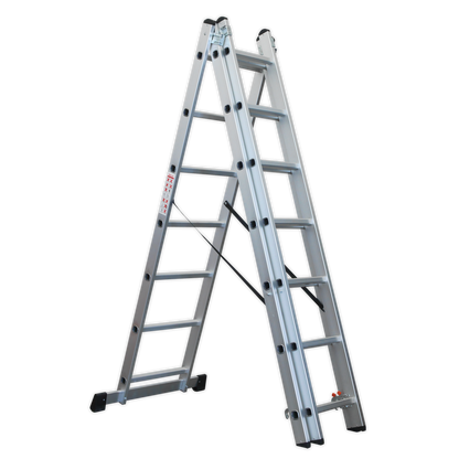 Sealey Aluminium Extension Combination Ladder 3x7 EN 131 ACL307