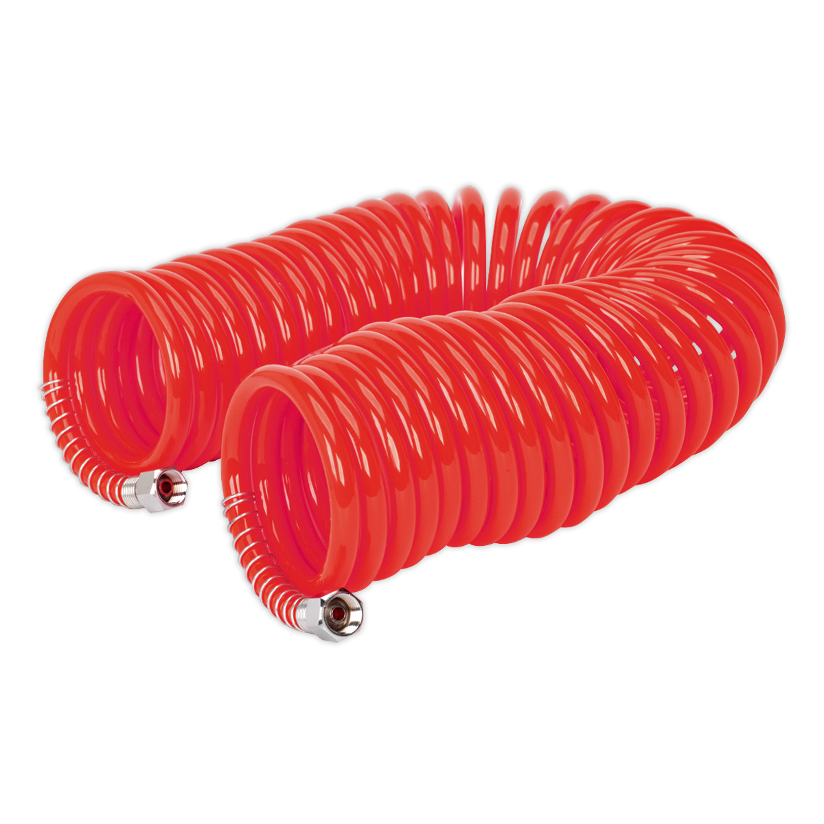 Sealey 10m x Ø6mm PU Coiled Air Hose with 1/4"BSP Unions AH10C/6