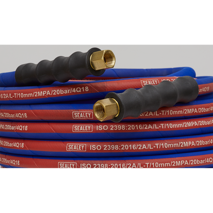 Sealey 10m x Ø8mm Extra-Heavy-Duty Air Hose with 1/4"BSP Unions AH10R