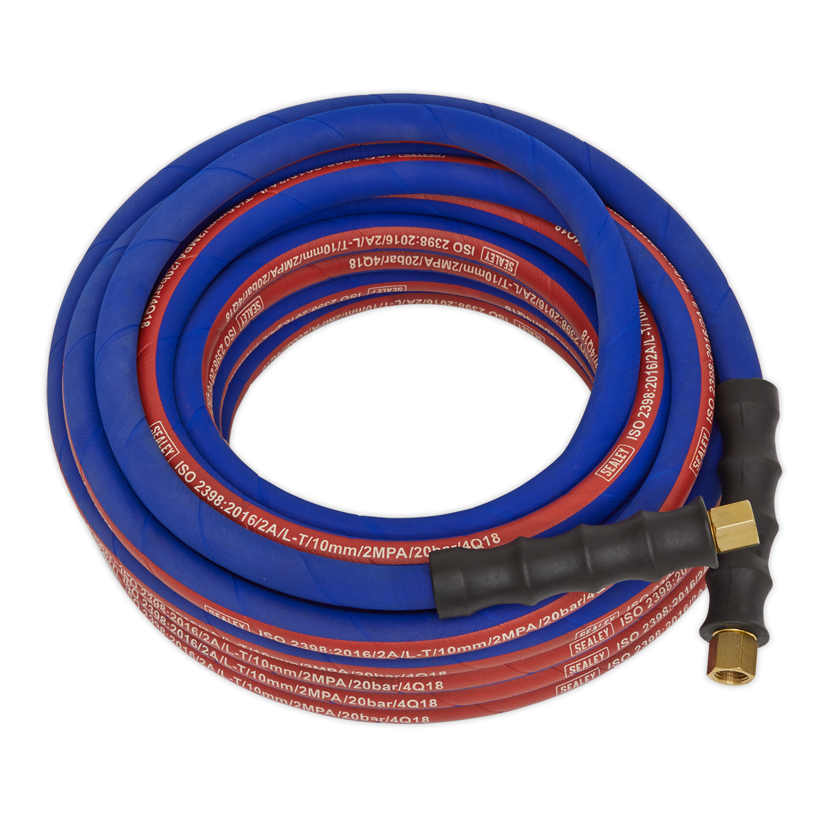 Sealey 10m x Ø8mm Extra-Heavy-Duty Air Hose with 1/4"BSP Unions AH10R