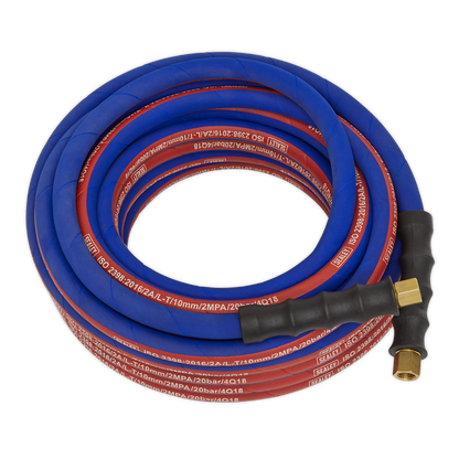 Sealey 10m x Ø8mm Extra-Heavy-Duty Air Hose with 1/4"BSP Unions AH10R