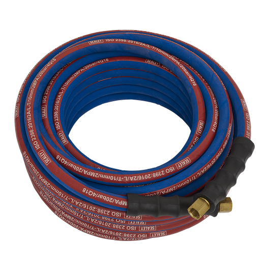 Sealey 15m x Ø10mm Extra-Heavy-Duty Air Hose with 1/4"BSP Unions AH15R/38