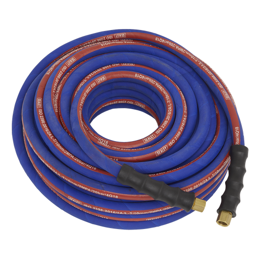 Sealey 20m x Ø8mm Extra-Heavy-Duty Air Hose with 1/4"BSP Unions AH20R