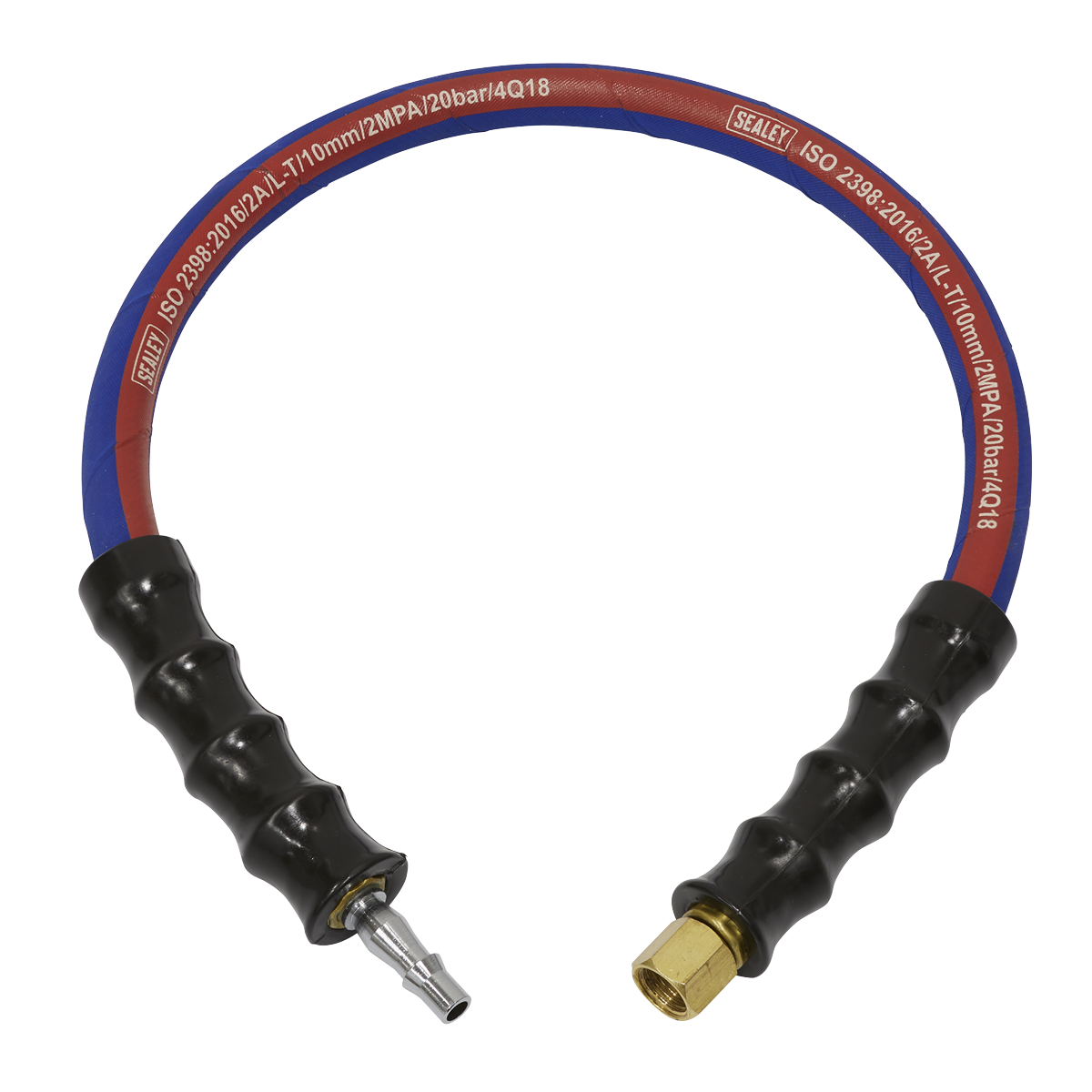 Sealey 600mm x Ø10mm Air Leader Hose with Tailpiece & 1/4"BSP Union AH2R/38