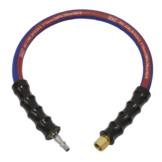 Sealey 600mm x Ø10mm Air Leader Hose with Tailpiece & 1/4"BSP Union AH2R/38