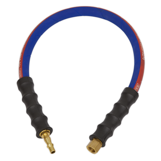 Sealey 600mm x Ø8mm Air Leader Hose with Tailpiece & 1/4"BSP Union AH2R