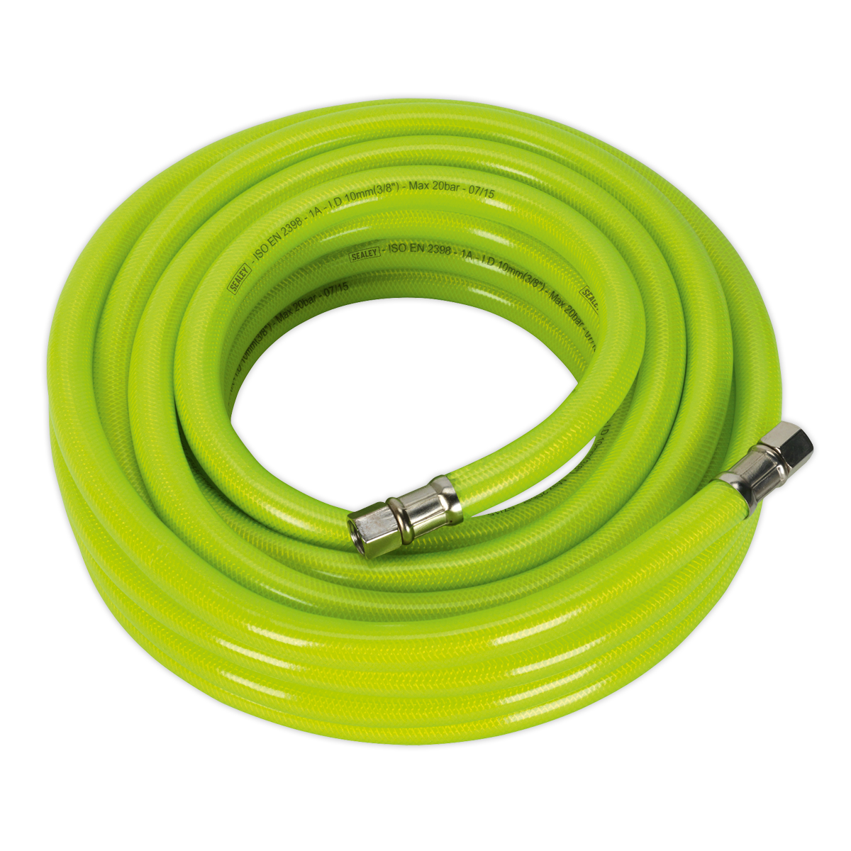 Sealey 10m x Ø10mm High-Visibility Air Hose with 1/4"BSP Unions AHFC1038