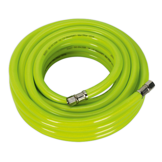 Sealey 10m x Ø10mm High-Visibility Air Hose with 1/4"BSP Unions AHFC1038