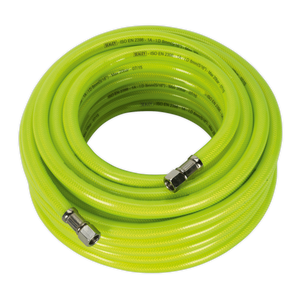 Sealey 15m x Ø8mm High-Visibility Air Hose with 1/4"BSP Unions AHFC15