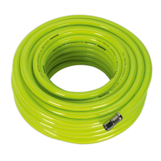 Sealey 20m x Ø8mm High-Visibility Air Hose with 1/4"BSP Unions AHFC20