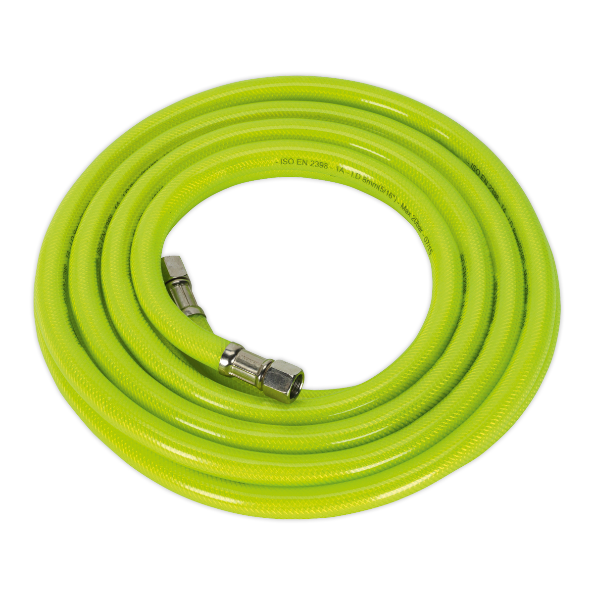 Sealey 5m x Ø8mm High-Visibility Air Hose with 1/4"BSP Unions AHFC5