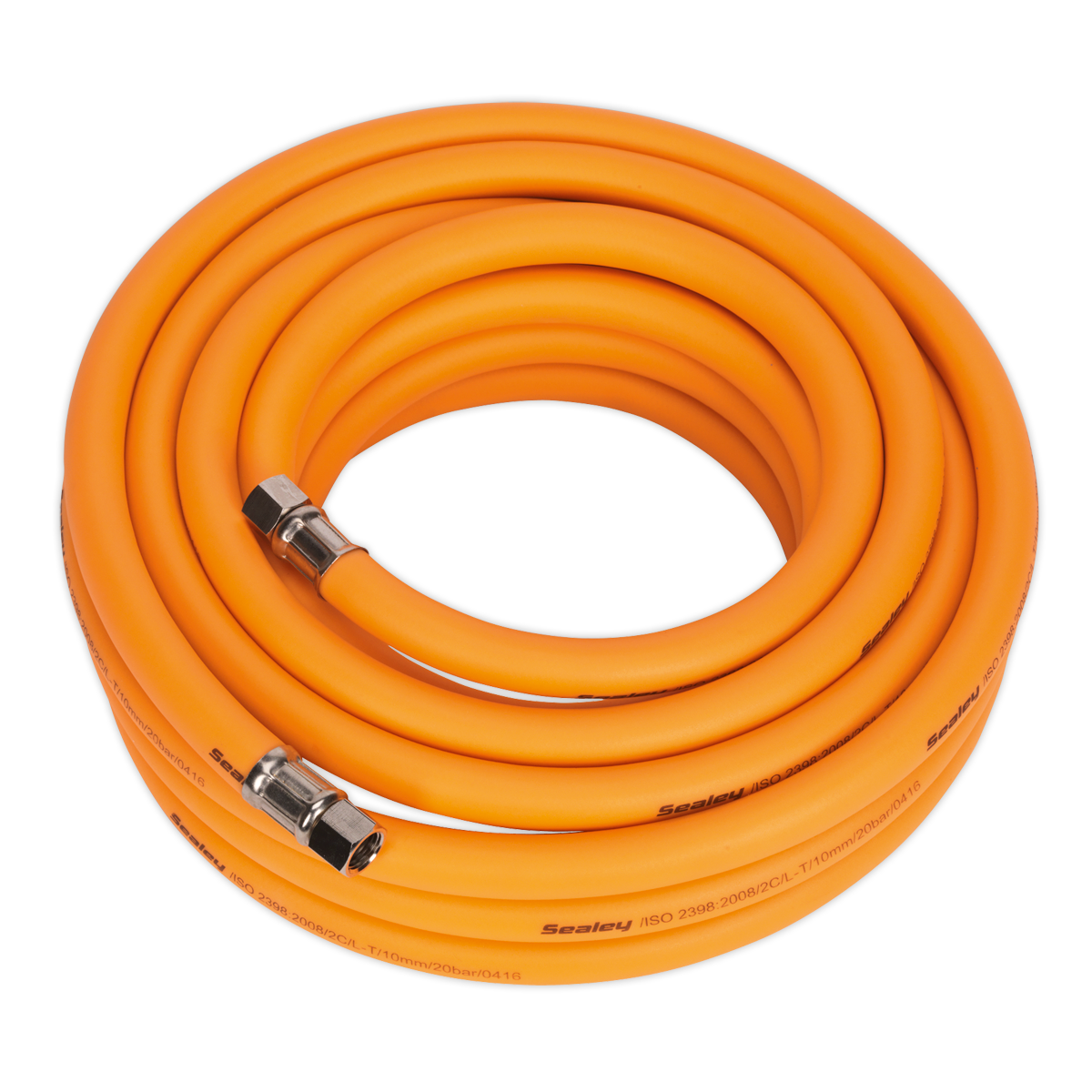 Sealey 10m x Ø10mm High-Visibility Hybrid Air Hose with 1/4"BSP Unions AHHC1038