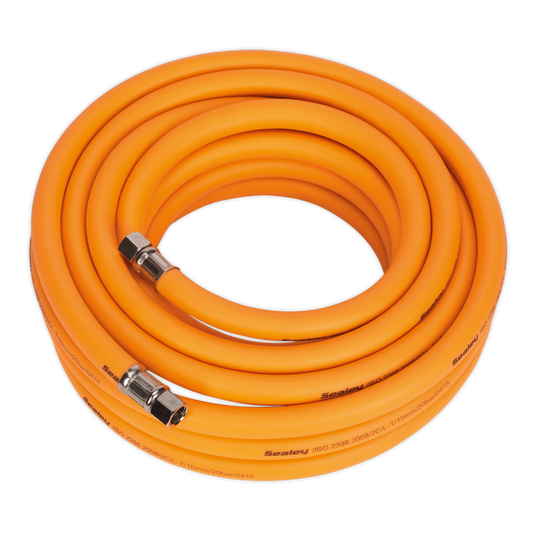Sealey 10m x Ø10mm High-Visibility Hybrid Air Hose with 1/4"BSP Unions AHHC1038