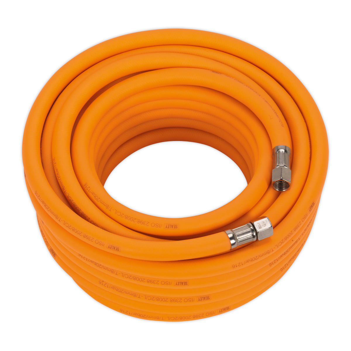 Sealey 15m x Ø8mm High-Visibility Hybrid Air Hose with 1/4"BSP Unions AHHC15