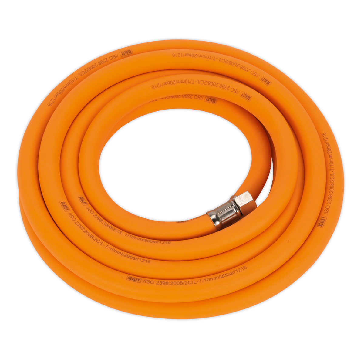 Sealey 5m x Ø10mm High-Visibility Hybrid Air Hose with 1/4"BSP Unions AHHC538