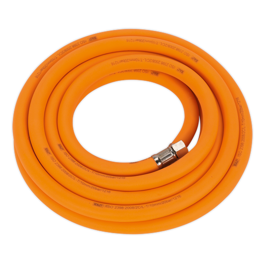 Sealey 5m x Ø10mm High-Visibility Hybrid Air Hose with 1/4"BSP Unions AHHC538