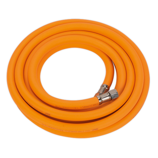 Sealey 5m x Ø8mm High-Visibility Hybrid Air Hose with 1/4"BSP Unions AHHC5