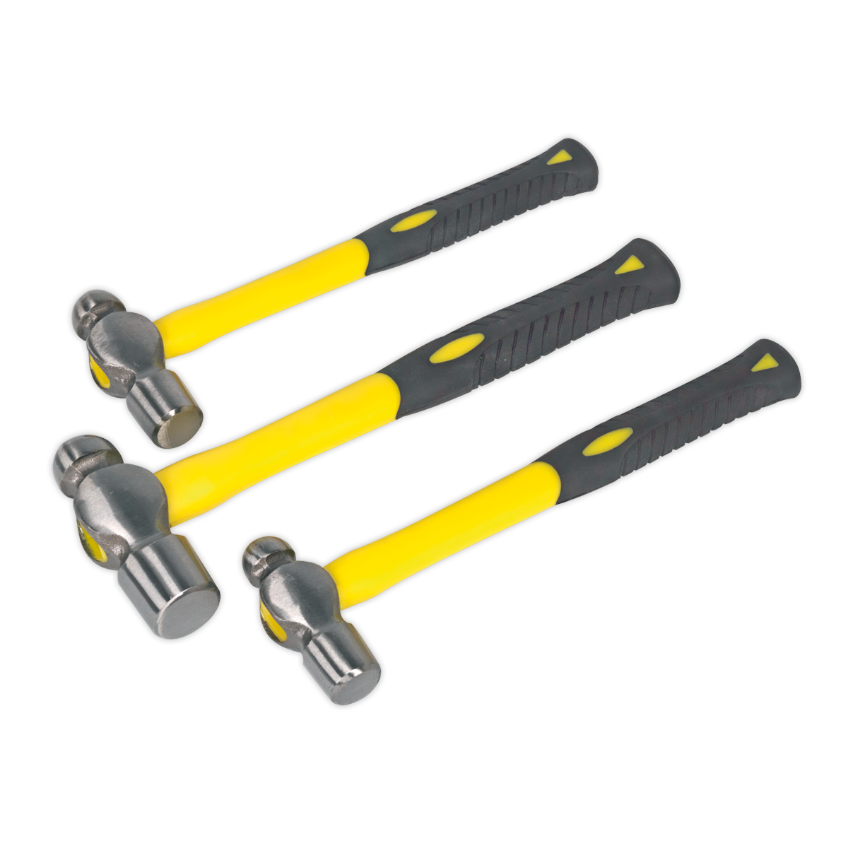 Sealey 3pc Ball Pein Hammer Set with Fibreglass Shafts AK2031