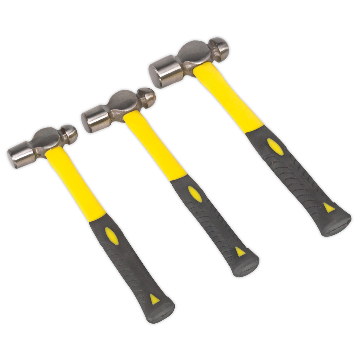 Sealey 3pc Ball Pein Hammer Set with Fibreglass Shafts AK2031