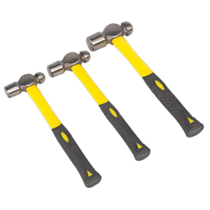 Sealey 3pc Ball Pein Hammer Set with Fibreglass Shafts AK2031