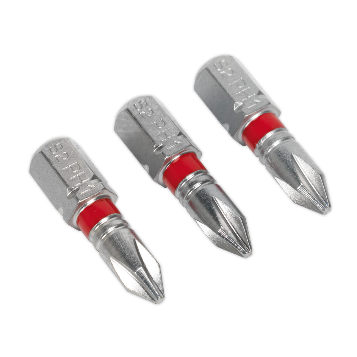 Sealey 25mm Phillips #1 Colour-Coded S2 Power Tool Bit - Pack of 3 AK210501
