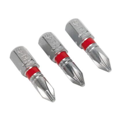 Sealey 25mm Phillips #1 Colour-Coded S2 Power Tool Bit - Pack of 3 AK210501