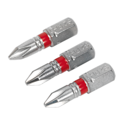 Sealey 25mm Phillips #1 Colour-Coded S2 Power Tool Bit - Pack of 3 AK210501