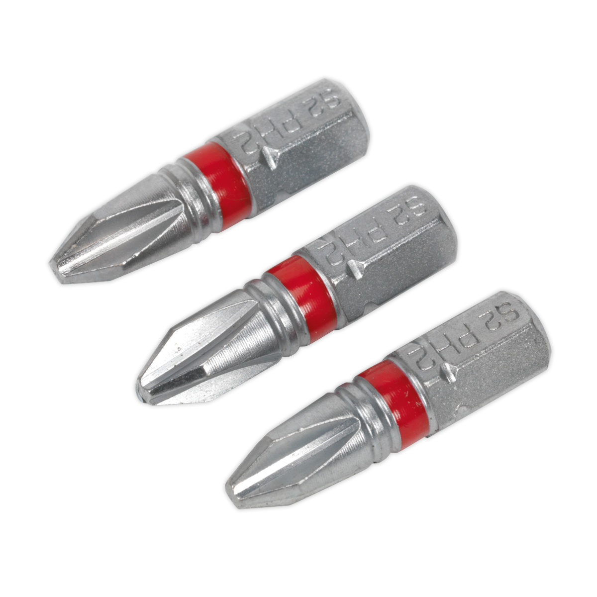 Sealey 25mm Phillips #2 Colour-Coded S2 Power Tool Bit - Pack of 3 AK210502