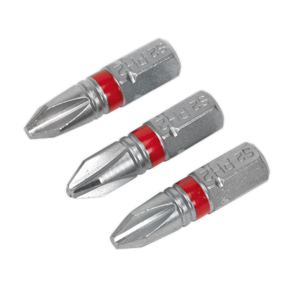 Sealey 25mm Phillips #2 Colour-Coded S2 Power Tool Bit - Pack of 3 AK210502