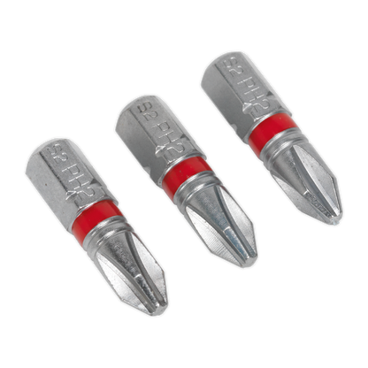 Sealey 25mm Phillips #2 Colour-Coded S2 Power Tool Bit - Pack of 3 AK210502