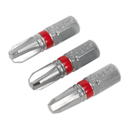 Sealey 25mm Phillips #3 Colour-Coded S2 Power Tool Bit - Pack of 3 AK210503