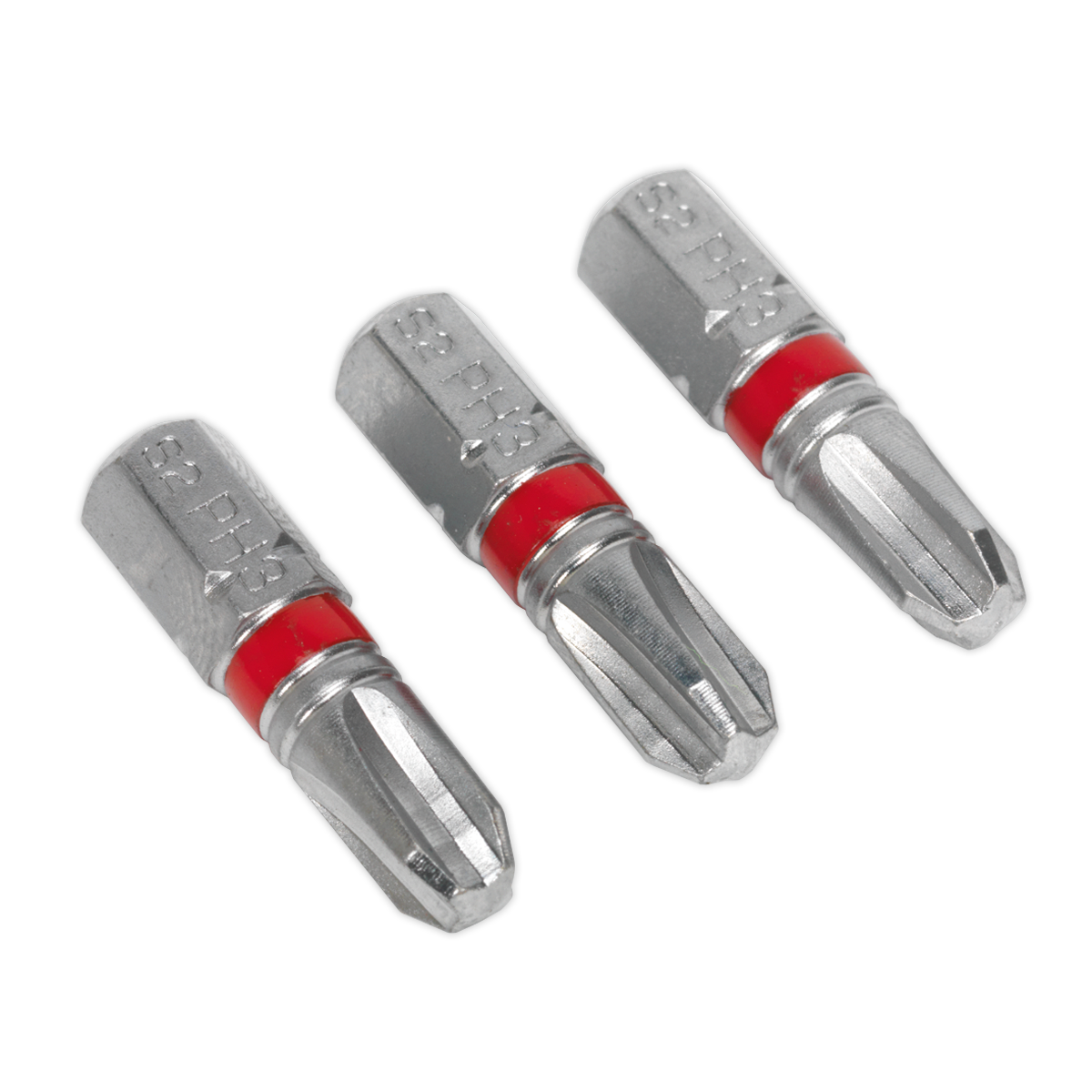 Sealey 25mm Phillips #3 Colour-Coded S2 Power Tool Bit - Pack of 3 AK210503