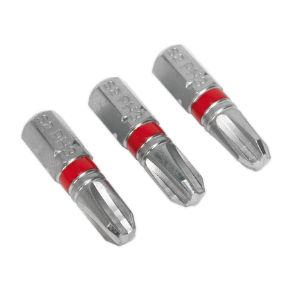 Sealey 25mm Phillips #3 Colour-Coded S2 Power Tool Bit - Pack of 3 AK210503