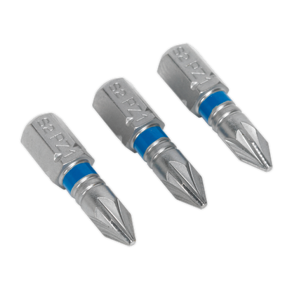 Sealey 25mm Pozi #1 Colour-Coded S2 Power Tool Bit - Pack of 3 AK210504