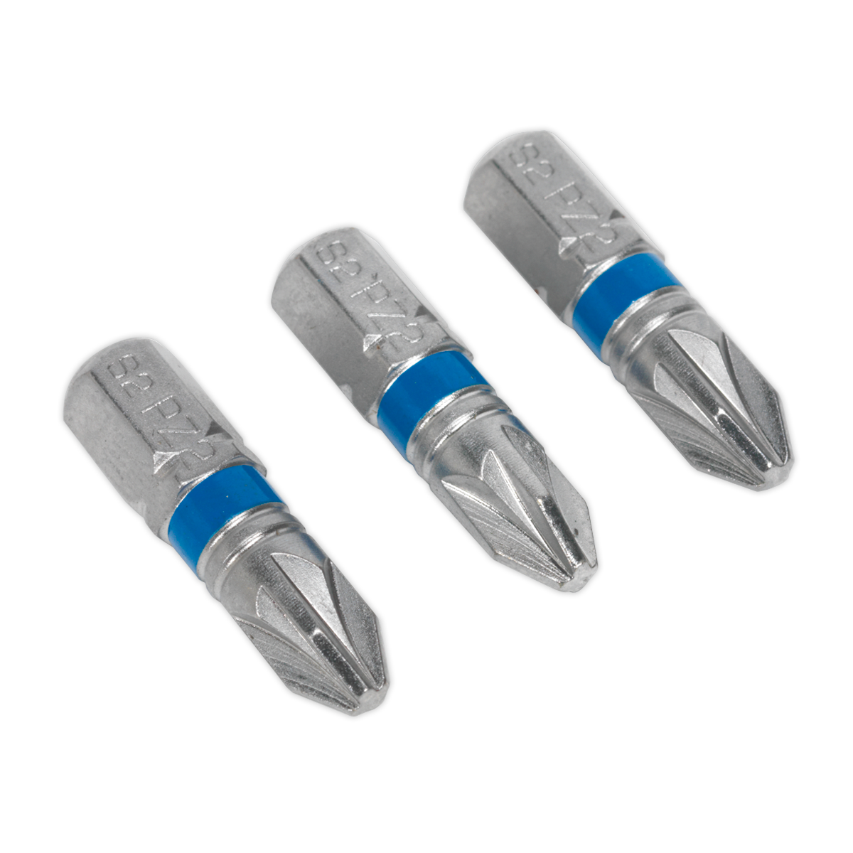 Sealey 25mm Pozi #2 Colour-Coded S2 Power Tool Bit - Pack of 3 AK210505