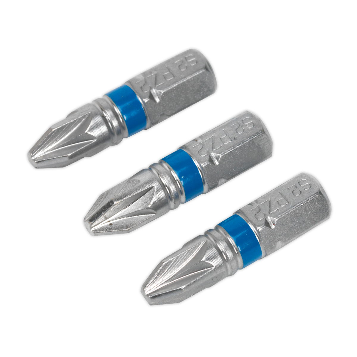 Sealey 25mm Pozi #2 Colour-Coded S2 Power Tool Bit - Pack of 3 AK210505