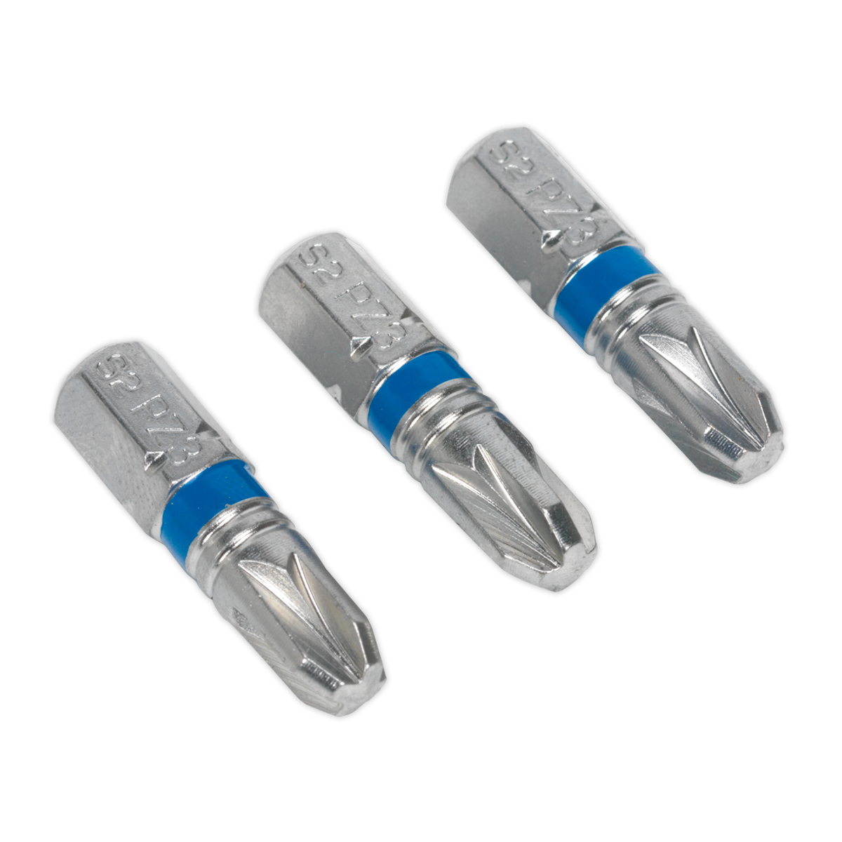 Sealey 25mm Pozi #3 Colour-Coded S2 Power Tool Bit - Pack of 3 AK210506