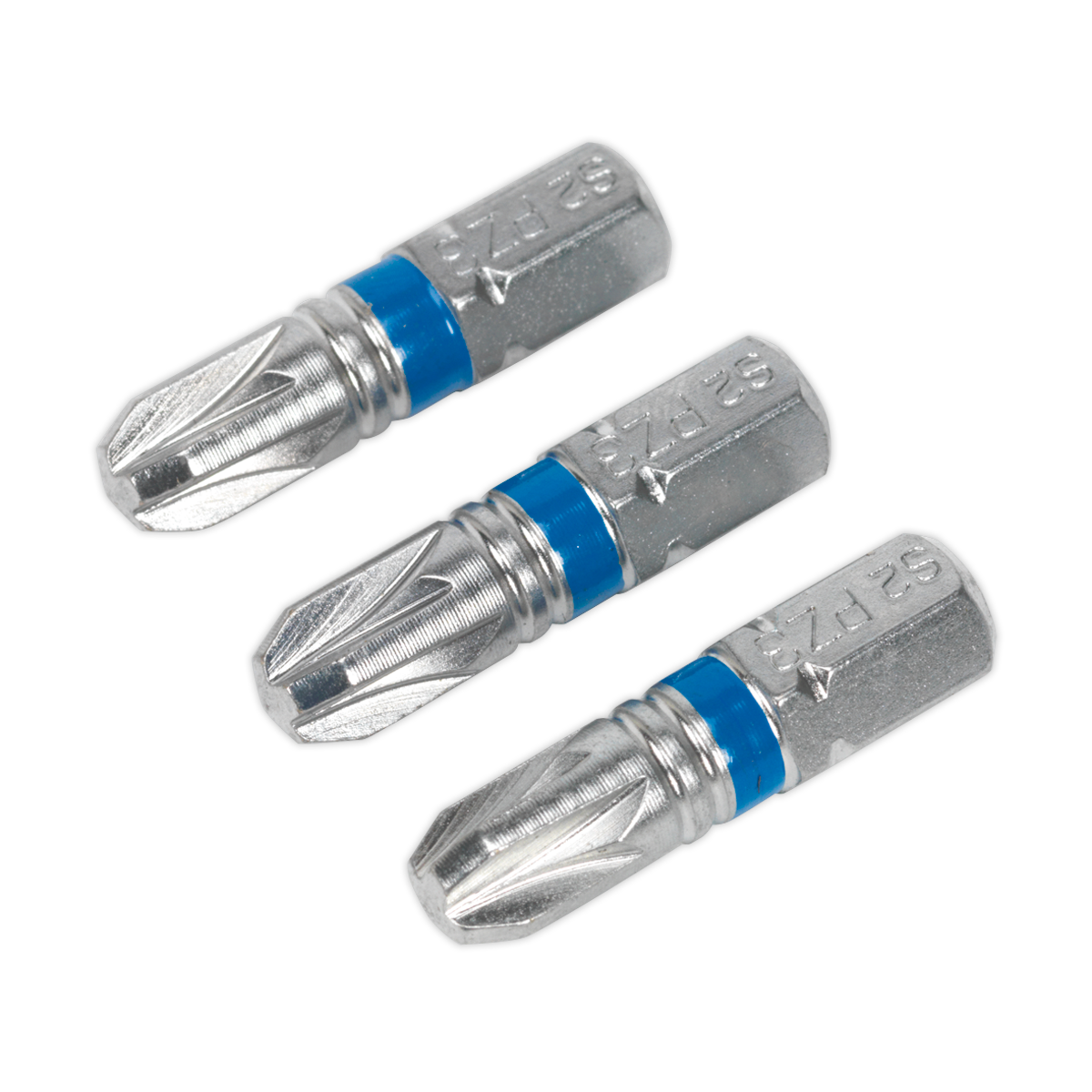 Sealey 25mm Pozi #3 Colour-Coded S2 Power Tool Bit - Pack of 3 AK210506