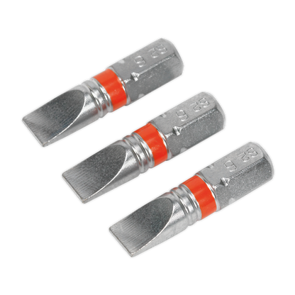 Sealey 25mm Slotted 6mm Colour-Coded S2 Power Tool Bit - Pack of 3 AK210509