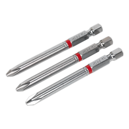 Sealey 75mm Phillips #2 Colour-Coded S2 Power Tool Bit - Pack of 3 AK210511