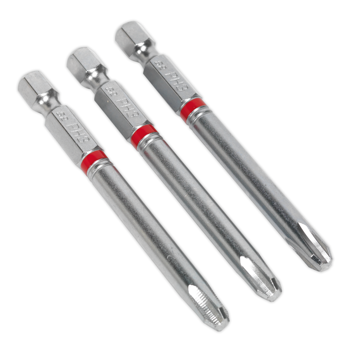 Sealey 75mm Phillips #3 Colour-Coded S2 Power Tool Bit - Pack of 3 AK210512