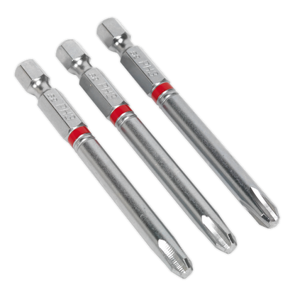 Sealey 75mm Phillips #3 Colour-Coded S2 Power Tool Bit - Pack of 3 AK210512