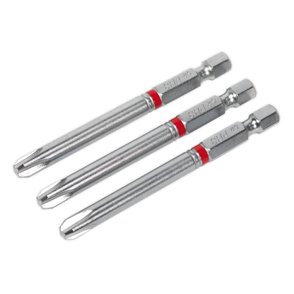 Sealey 75mm Phillips #3 Colour-Coded S2 Power Tool Bit - Pack of 3 AK210512