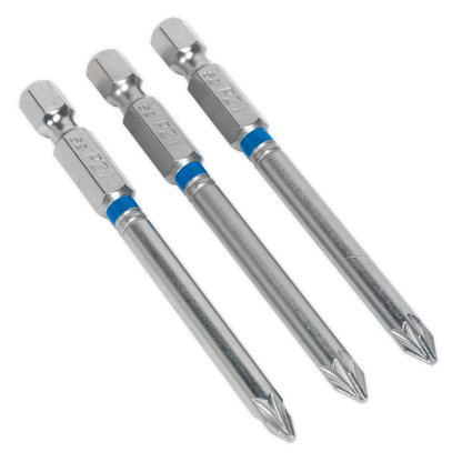 Sealey 75mm Pozi #1 Colour-Coded S2 Power Tool Bit - Pack of 3 AK210513