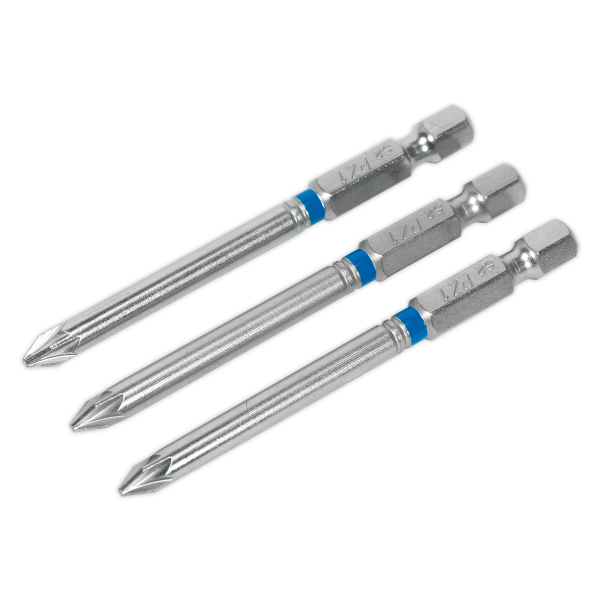 Sealey 75mm Pozi #1 Colour-Coded S2 Power Tool Bit - Pack of 3 AK210513