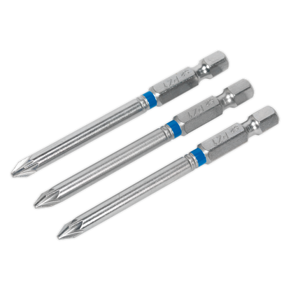 Sealey 75mm Pozi #1 Colour-Coded S2 Power Tool Bit - Pack of 3 AK210513